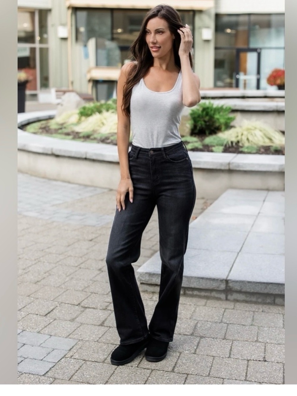 Judy Blue 88646 High Rise Straight Leg Black Wash Jeans Size